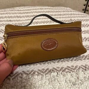 Longchamp cosmetic bag case beautiful tan